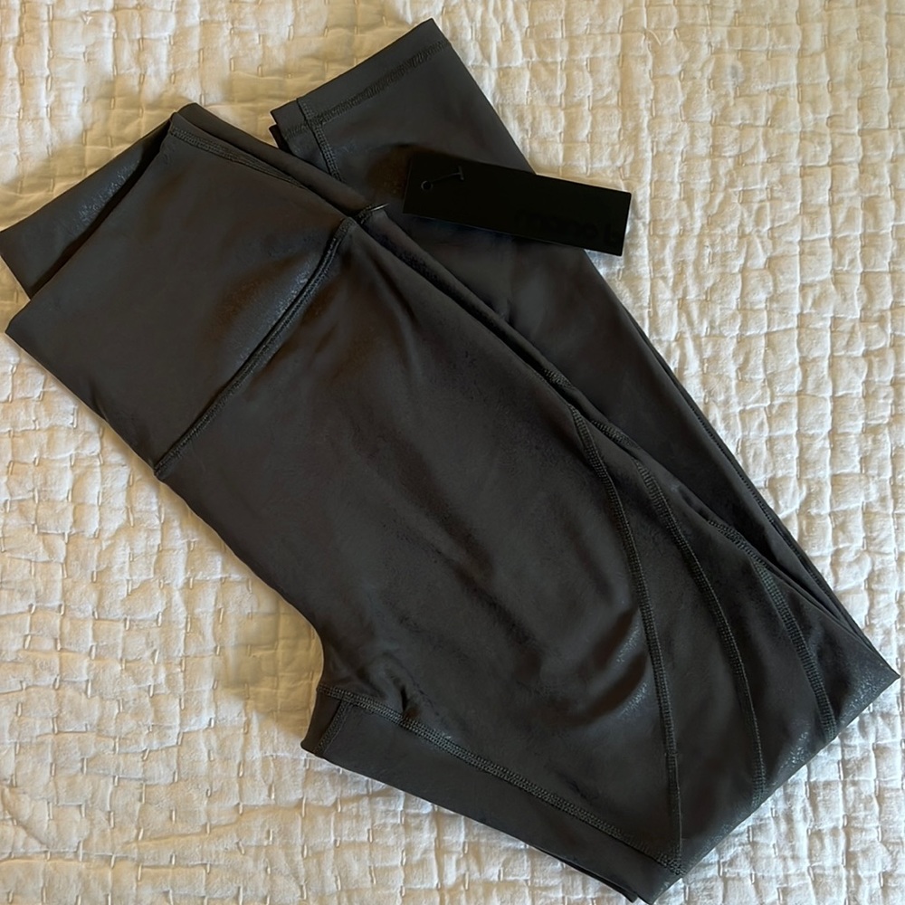 Mono B moto leggings in dark grey